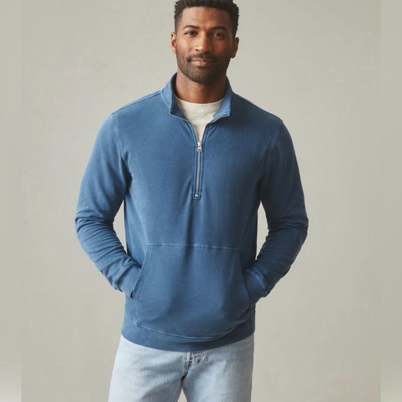 American Giant Grey French Terry Half Zip Sweater Size M - Picture 2 of 5